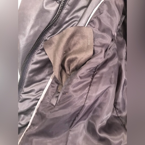 Slate Gray faux fur collar puffer jacket - Picture 10 of 12